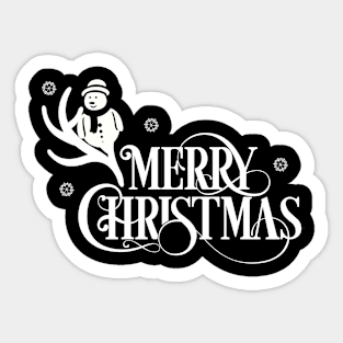 Merry Christmas Snowball With Cute Santa - Merry Christmas Gift Sticker